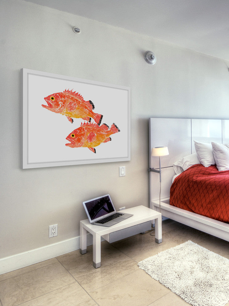 "Yelloweye Rockfish" Framed Painting Print, 18"x12"