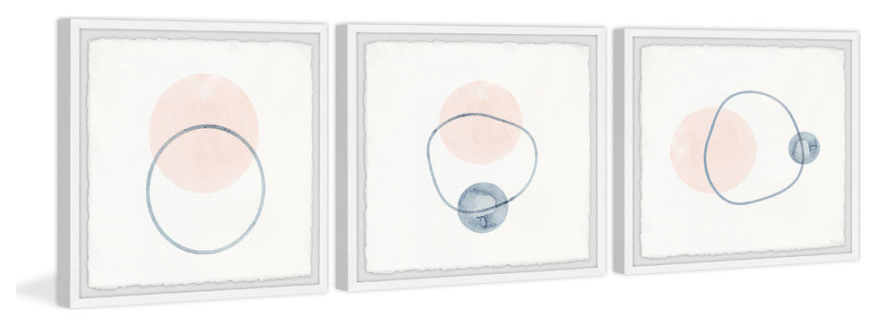Three Orbiting Circles Triptych, 54"x18"