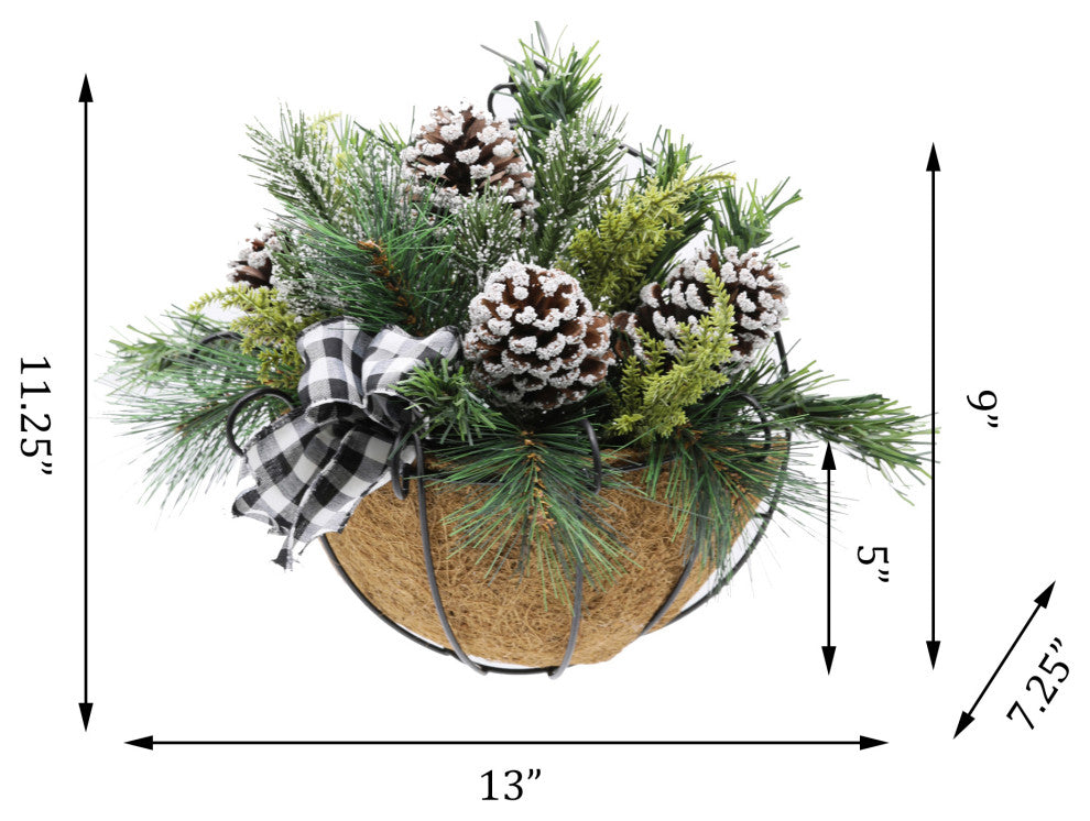 13" Xmas Mix Wall Basket