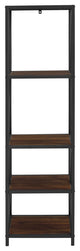 61" Metal X Wood Bookshelf - Dark Walnut