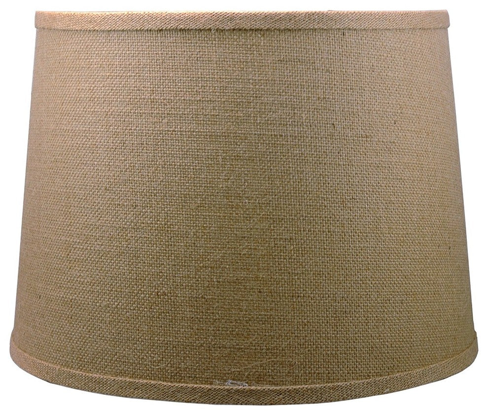 French Drum Burlap Lampshade, 12"x14"x10", Natural