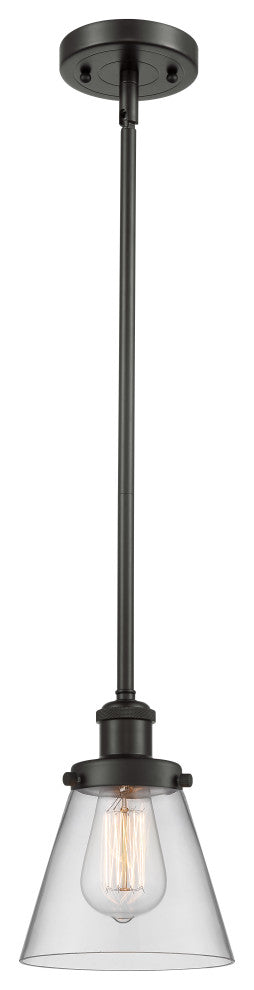 Small Cone 1-Light Pendant, Oil Rubbed Bronze, Clear