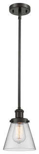 Small Cone 1-Light Pendant, Oil Rubbed Bronze, Clear