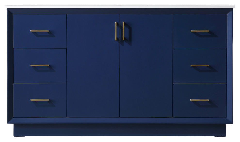 60" SIngle Bathroom Vanity, Blue