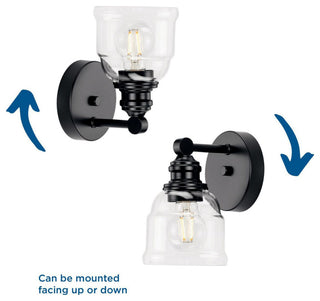 Ambrose Collection 5" 1-Light Matte Black Clear Glass Bath Vanity Light