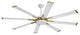 Modern Industrial 8-blade DC Motor Ceiling Fan with Remote Control, White/Gold, 72", Without Light