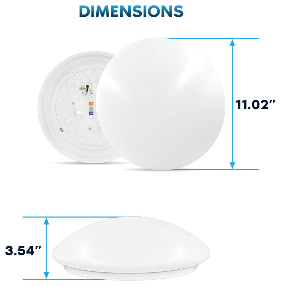 Luxrite 11" LED Flush Mount Light, 20W, 5 CCT, 1500 Lumens, Dimmable