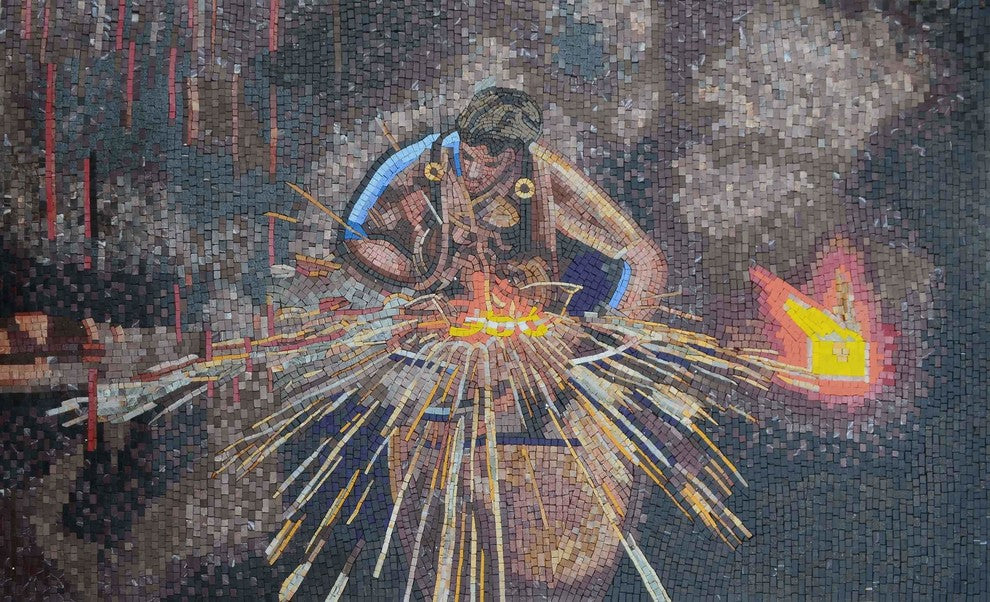 Mosaic Art, Sufi Whirling, 40"x24"