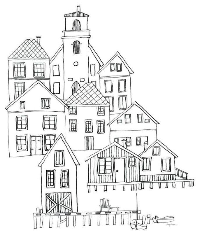 "Nordic Village III" Digital Paper Print by Avery Tillmon, 26"x34"