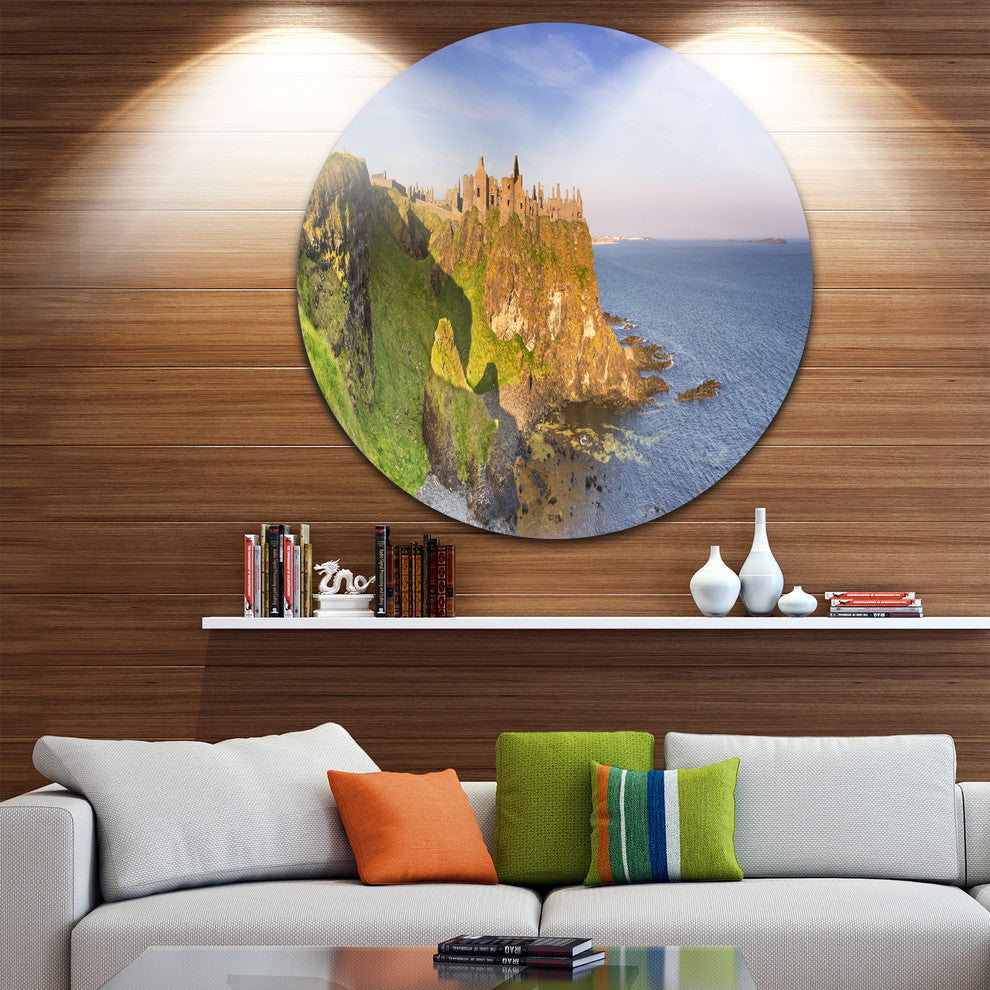Dunluce Castle In Northern Ireland, Seascape Round Wall Art, 36"