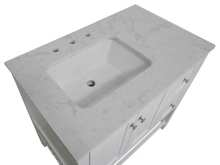 Lakeshore 36" Bathroom Vanity, White, Engineered Carrara