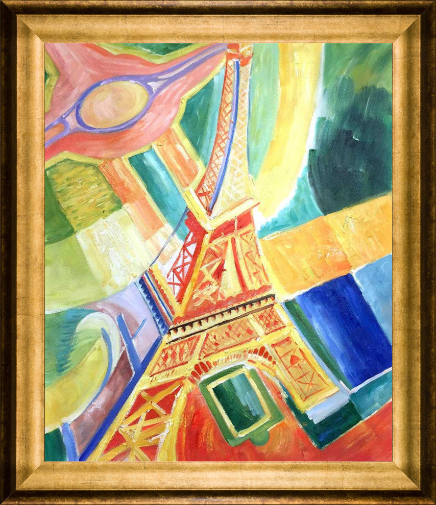 La Pastiche La Tour Eiffel, 1928 with Athenian Gold Frame, 25" x 29"