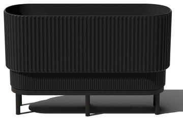 Veradek Demi Series Raised Demi Long 30" Planter With Stand Black/Black