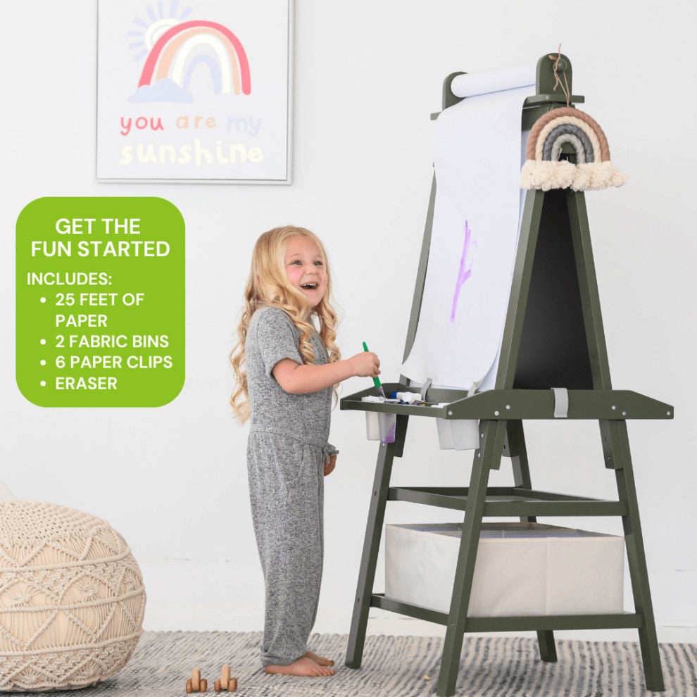 Little Partners Deluxe Learn and Play Art Center, Olive Green