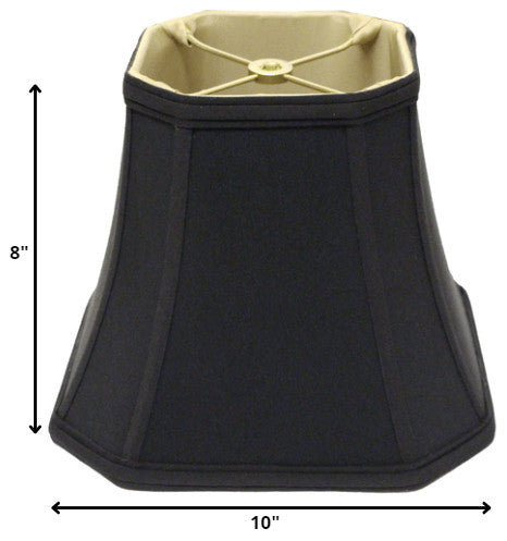 10" Black With Bronze Lining Slanted Square Bell No Slub Lampshade