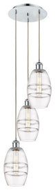 Ballston-Vaz 3-Light 13" Cord Pendant, Polished Chrome, Clear