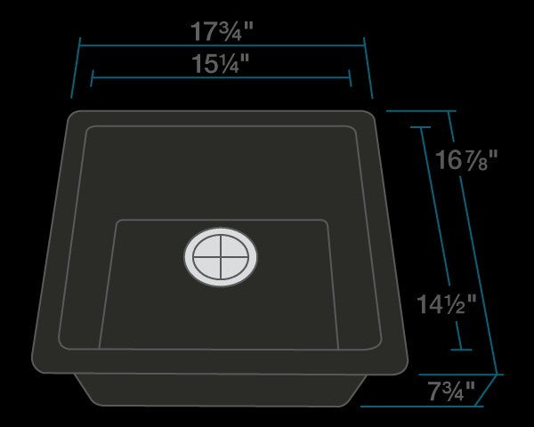 Single Bowl AstraGranite Sink, Silver