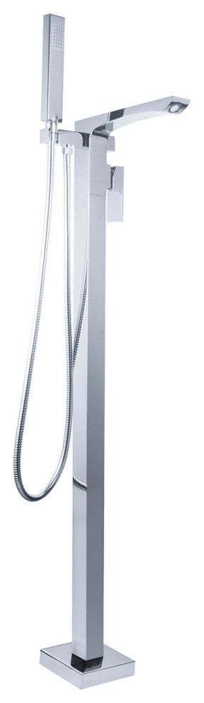 Single Handle Floor Mounted Freestanding Tub Filler, Chrome