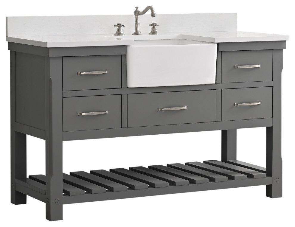 Wesley 54" Bathroom Vanity, Gray
