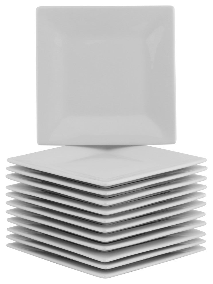 Square Bread and Butter Party Pack, Set of 12, White, 6.5''x6.5x5''