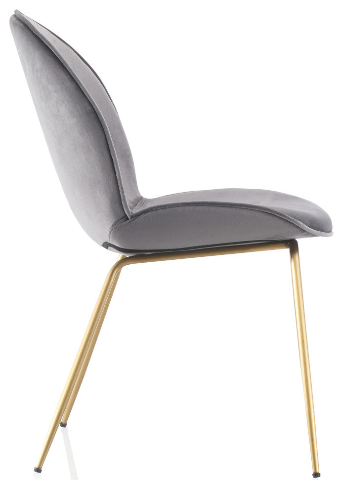 Mid-Century Modern Beetle style Dining Chair, Set of 2, Gray