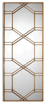 Contemporary 70" Gold Metal Overlay Mirror