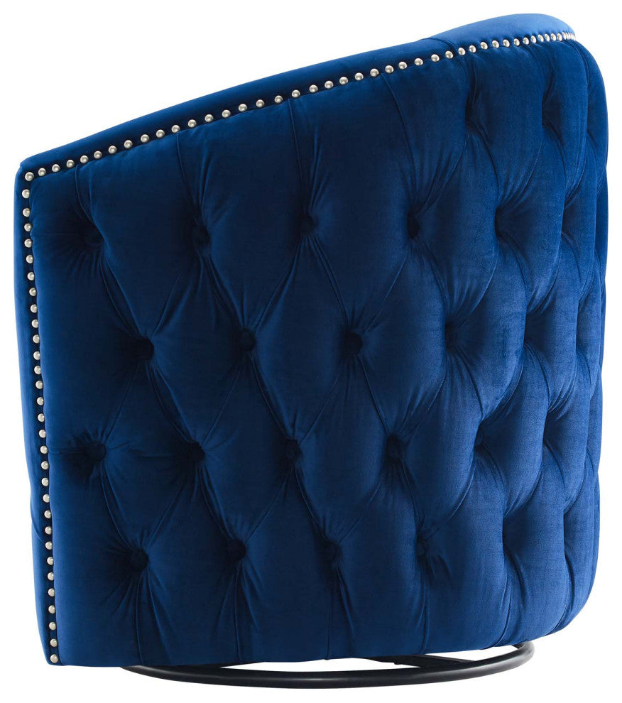 Armchair Accent Chair, Set of 2, Velvet, Blue Navy, Modern, Lounge Hospitality