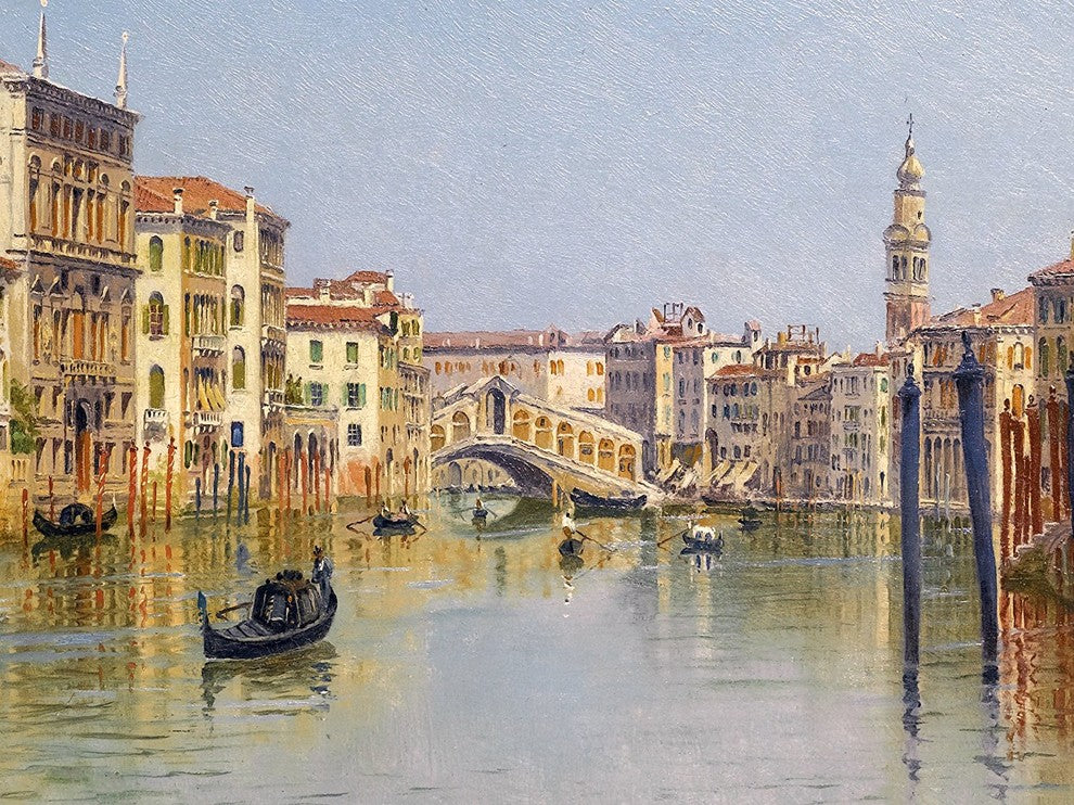 Tile Mural, Rialto Bridge Venice By Antonietta Brandeis Boat River Lake Glossy