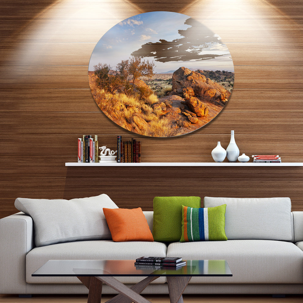 Beautiful African Rocky Landscape, Landscape Round Wall Art, 11"