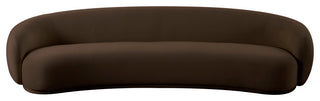 Kendall Cream Velvet 120" Sofa, Chocolate Brown