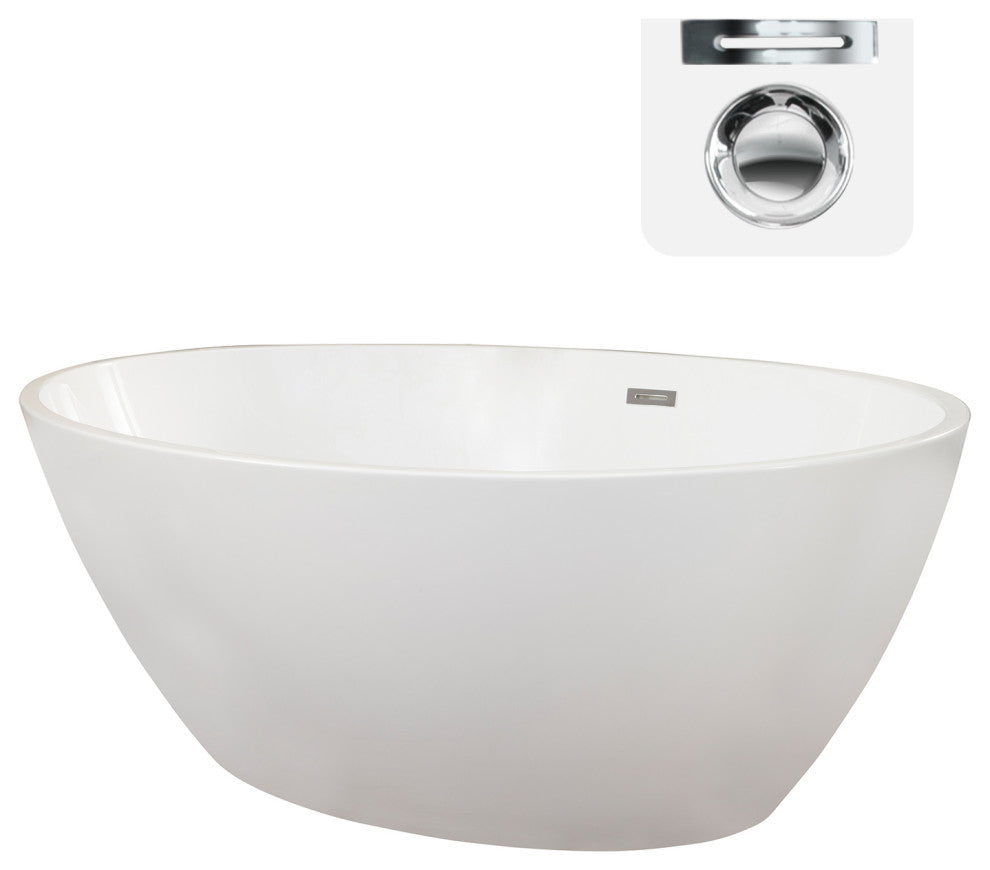 Jolie Freestanding Soaking Acrylic Bathtub, 69"