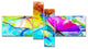 Abstract Spring Flowers Still Life, Large Floral Wall Art, 60"x32", 4 panels