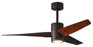 Super Janet Ceiling Fan With Walnut Blades, Textured Bronze, 52"