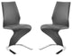 Boulevard Set of 2 Dining Chair, Pu Leather, Gray