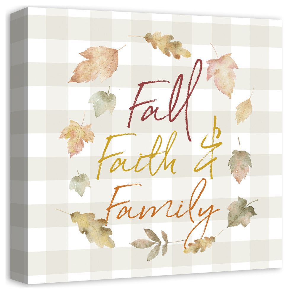 Fall Faith Family 16x16 Canvas Wall Art
