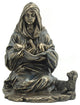 Mary Holding Baby Jesus With Lamb Aside, Religious Statue