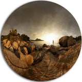 Brown Rocky Forest Panorama, Landscape Round Wall Art, 36"