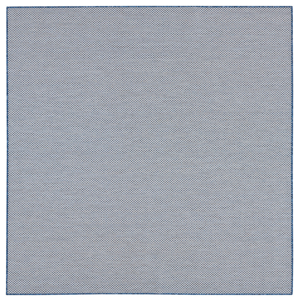 Nourison Courtyard 8' x Square Ivory Blue Modern Rug