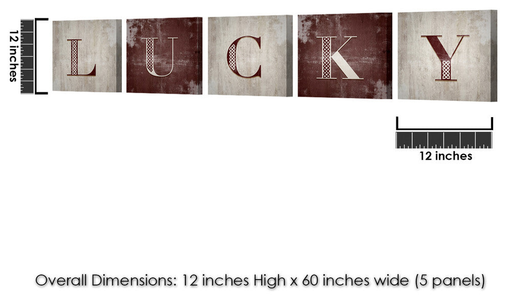 Ready2HangArt 5-Piece 'Lucky II' Canvas Wall Art Set, 16"x16"