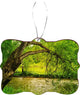 Big Tree on Bank Design Rectangle Christmas Tree Ornament