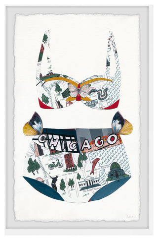 "Trendy Chicago Bikini" Framed Painting Print, 24x36