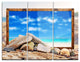"Framed Blue Sky Over Sea" Metal Wall Art, 3 Panels, 36"x28"