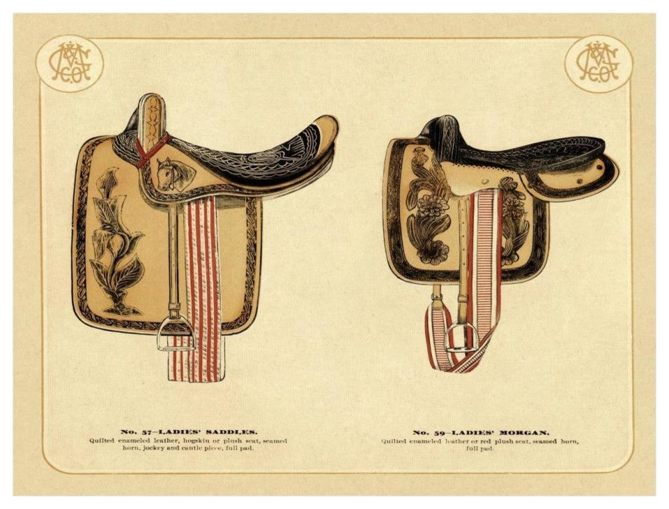 "Saddles and Tack: Ladies' Saddles #4" Digital Paper Print, 26"x20"