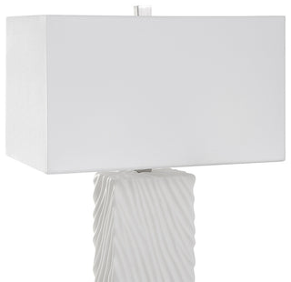 Uttermost Pillar White Marble Table Lamp