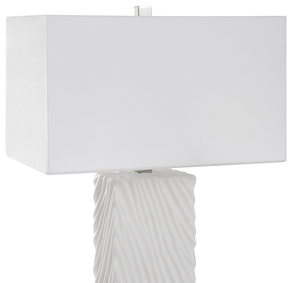 Uttermost Pillar White Marble Table Lamp