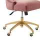 Empower Channel Tufted Performance Velvet Office Chair Gold Dusty Rose