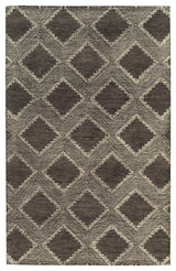 Hand-Tufted Wool Charcoal Contemporary Area Rug, 5'x8'