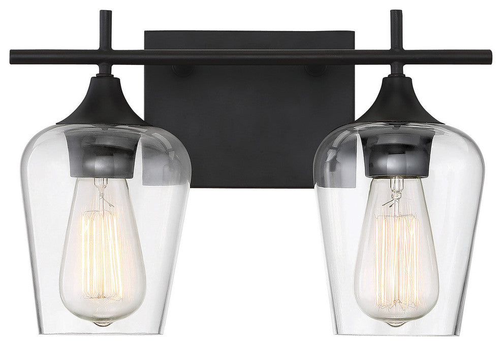 Octave 2-Light Bath Vanity Fixture Vanity, English Bronze