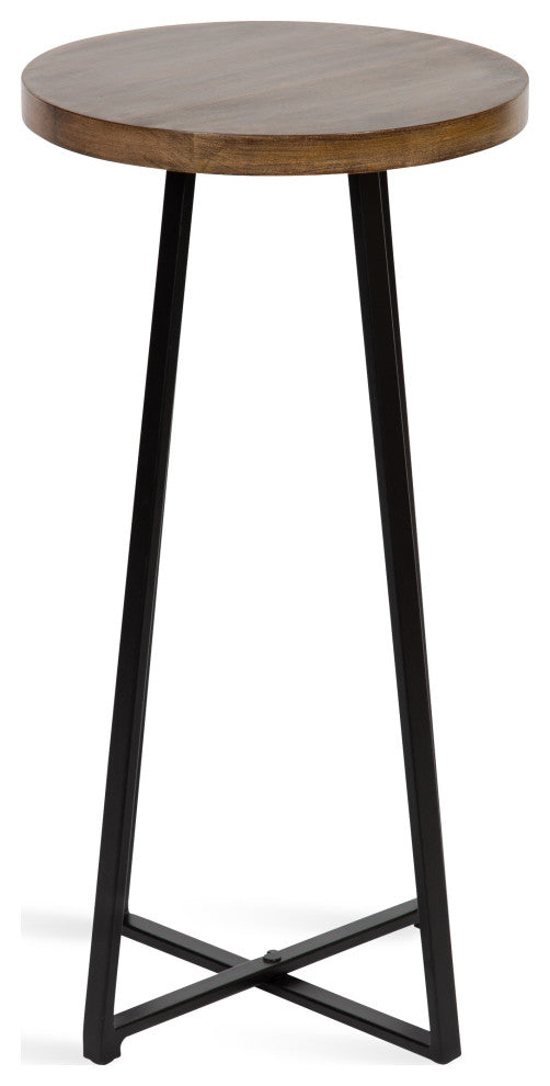 Zia Round Bar Stool, Natural/Black 13x13x25