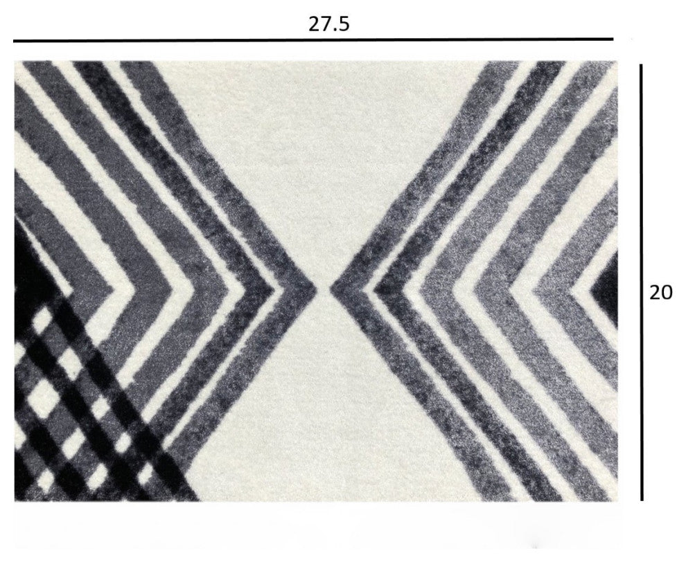 2' x 3' Black and Gray Abstract Arrow Washable Floor Mat